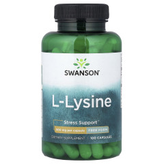 L-лізин Swanson (Free-Form L-Lysine) 500 мг 100 капсул