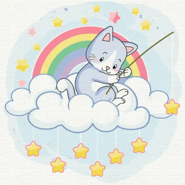 Картина за номерами Котик на зореловлі  Brushme 40x50