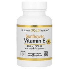 Витамин E из подсолнечника California Gold Nutrition (Sunflower Vitamin E with Mixed Tocopherols) 400 МЕ 90 капсул со смешанными токоферолами