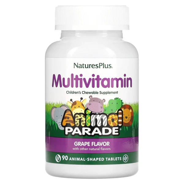 Мультивітаміни для дітей Nature's Plus (Animal Parade) 90 жувальних таблеток зі смаком винограду