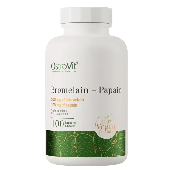 Бромелайн Ostrovit + Папаїн Bromelain + Papain 100 капсул