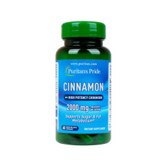 Кориця з хромом, Cinnamon + Chromium, Puritan's Pride, 60 капсул