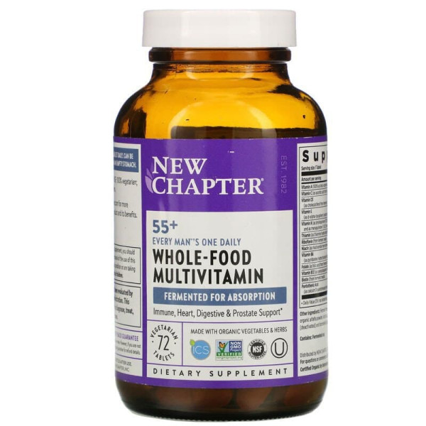 Мультивітамінний комплекс для чоловіків 55+, Every Man's One Daily 55+ Multivitamin, New Chapter, 1 на день, 72 вегетаріанські таблетки