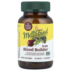 MegaFood, Blood Builder, залізо, 60 таблеток