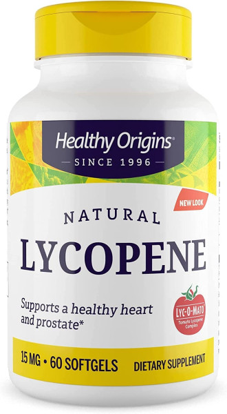 Лікопін, Natural Lycopene, Healthy Origins, 15 мг, 60 гелевих капсул