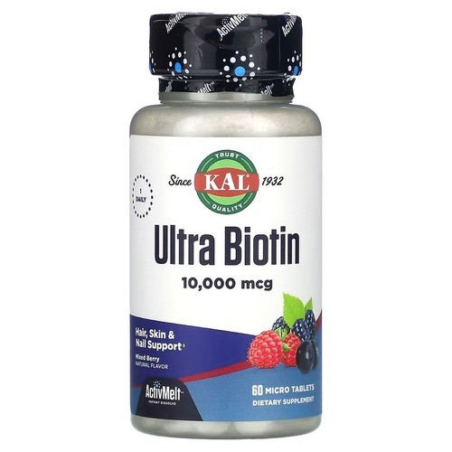 Биотин 10000 мкг KAL (Ultra Biotin) 60 сосательных таблеток