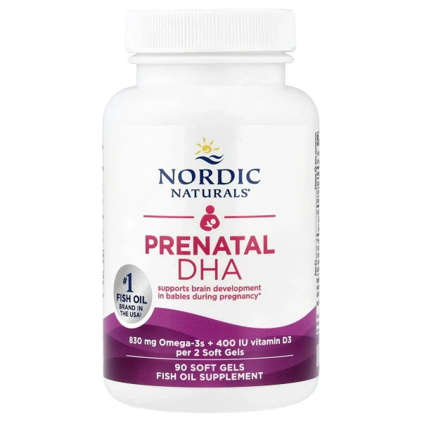 Пренатальна ДГК Nordic Naturals (Prenatal DHA) 90 капсул