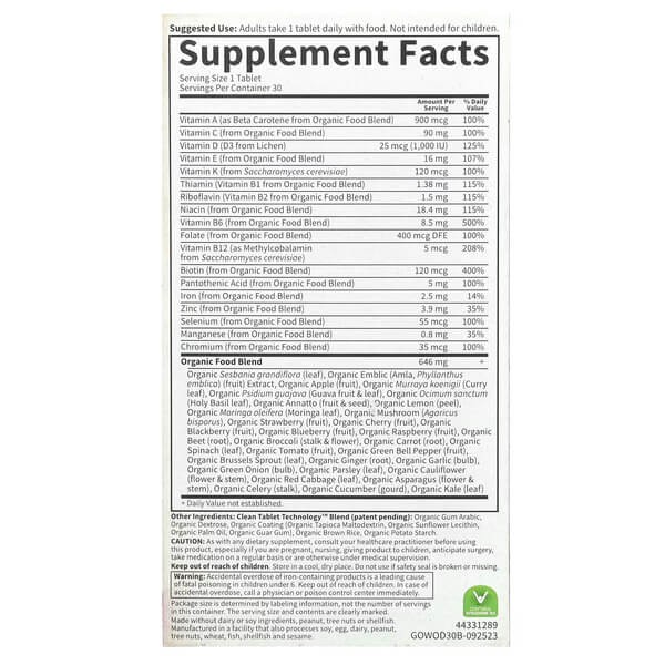 Органические мультивитамины для женщин один раз в день Garden of Life (Organics Women's Once Daily)