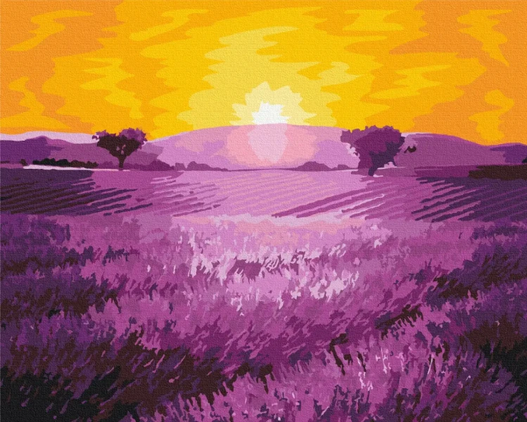 Картина за номерами Схід над лавандою  Brushme 48x60