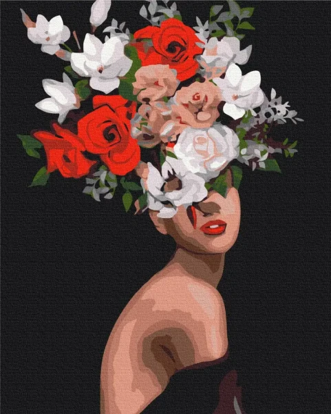 Картина за номерами Думки в квітах  Brushme 48x60