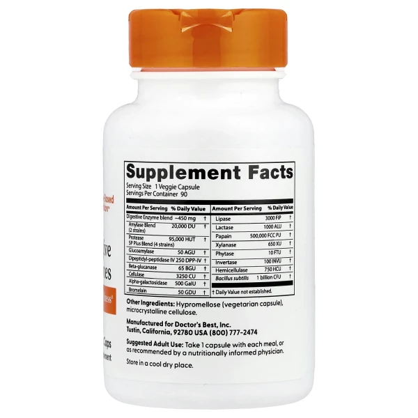 Натуральні ферменти для травлення Doctor's Best (Digestive Enzymes) 90 капсул