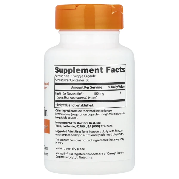 Поддержка мозга Doctor's Best (Fisetin With Novusetin) 100 мг 30 капсул