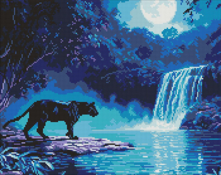 Алмазна мозаїка/вишивка Хижак вночі 40x50 Ideyka
