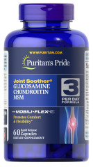 Глюкозамін хондроїтин і МСМ Puritan's Pride (Glucosamine Chondroitin MSM) подвійна сила 60 капсул
