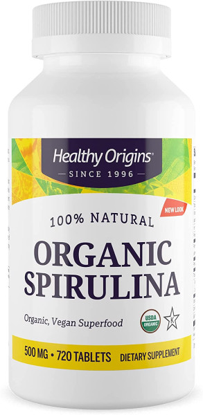 Спирулина, Spirulina, Healthy Origins, органик, 500 мг, 720 таблеток