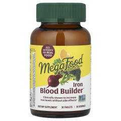 MegaFood, Blood Builder, залізо, 30 таблеток