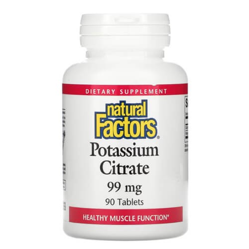 Цитрат калия 99 мг Natural Factors (Potassium Citrate) 90 таблеток