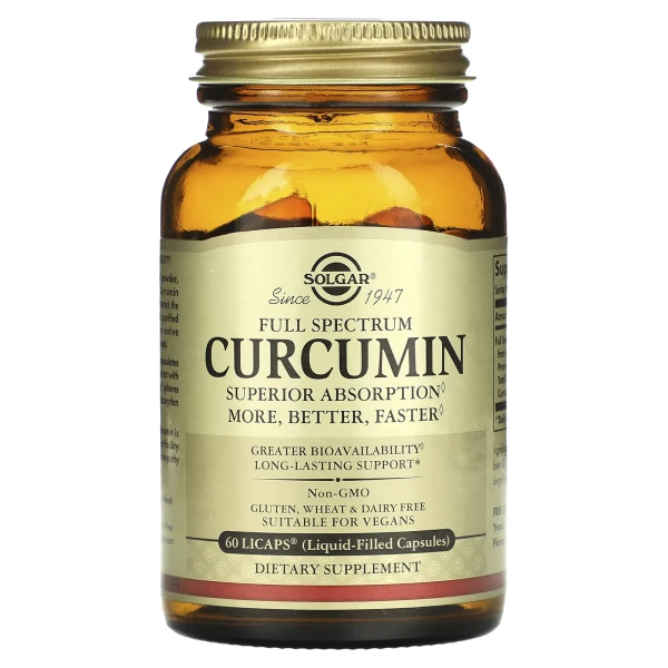 Куркумин полного спектра Solgar (Full Spectrum Curcumin) 60 капсул с жидким экстрактом
