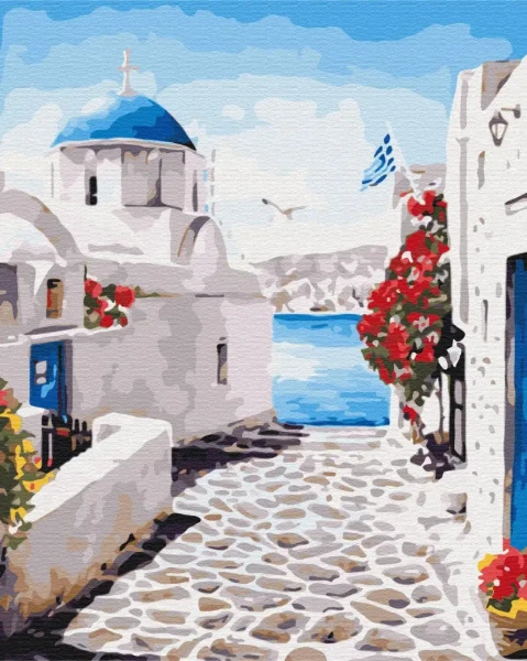 Картина за номерами Вулиця Санторіні  Brushme 40x50