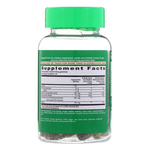 Екстракт ехінацеї з вітаміном C та цинком GummiKing (Echinacea Plus Vitamin C and Zinc) 60 жувальних цукерок