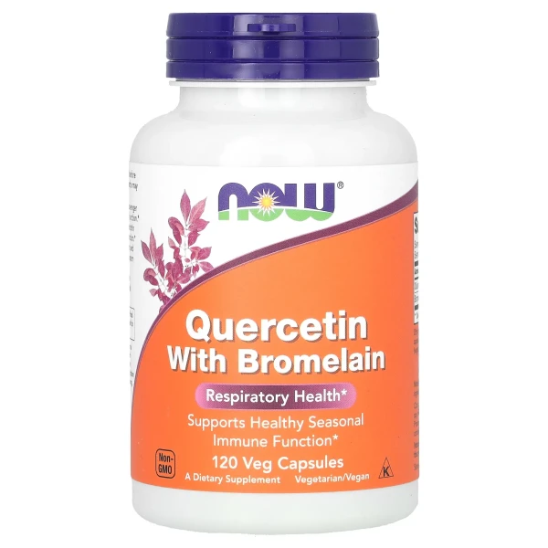 Кверцетин і бромелаїн NOW Foods (Quercetin & Bromelain) 120 вегетаріанських капсул