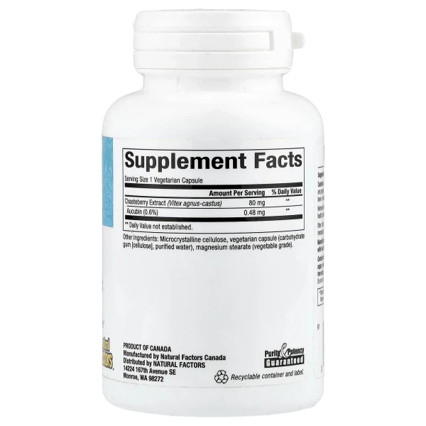 Экстракт витекса священного Natural Factors (Vitex Chasteberry Extract) 80 мг 90 капсул