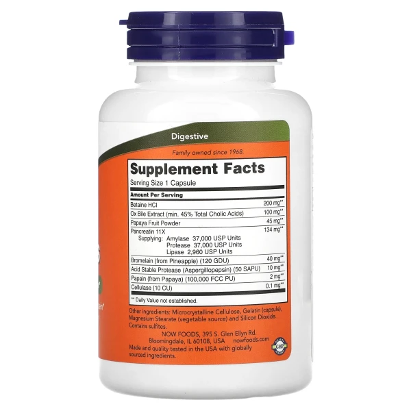 Натуральные ферменты для пищеварения Now Foods (Super Enzymes) 90 капсул
