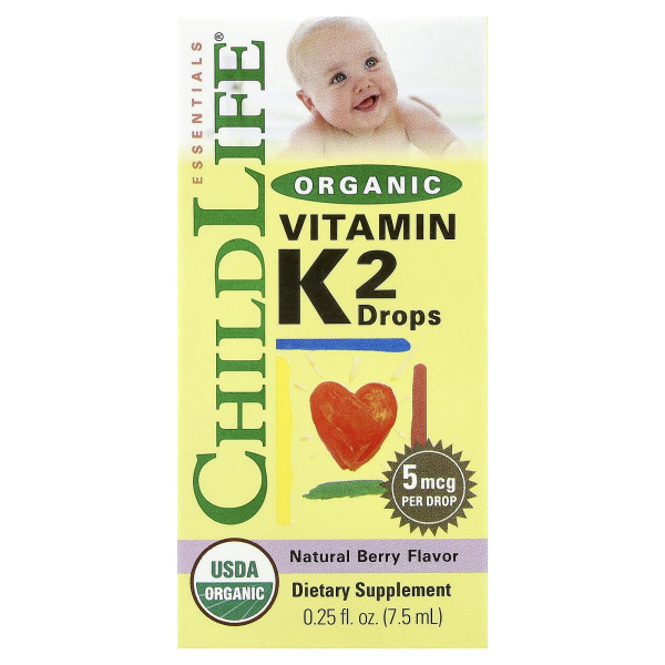 Органічний вітамін K2 ChildLife (Organic vitamin K2) 5 мкг 7,5 мл