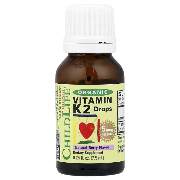 Органічний вітамін K2 ChildLife (Organic vitamin K2) 5 мкг 7,5 мл