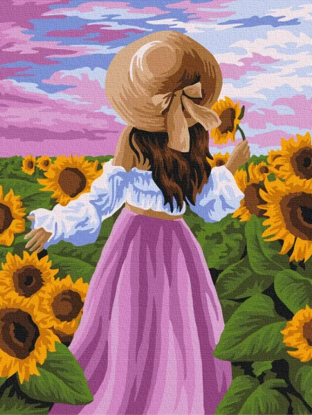 Картина за номерами Леді в соняшниках  Brushme 30x40