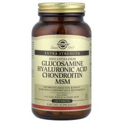 Глюкозамін гіалуронова кислота хондроїтин і МСМ Solgar (Glucosamine Hyaluronic Acid Chondroitin MSM) 120 таблеток