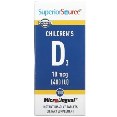 Вітамін D3 400 МО Superior Source (Children's D3) 100 швидкорозчинних таблеток