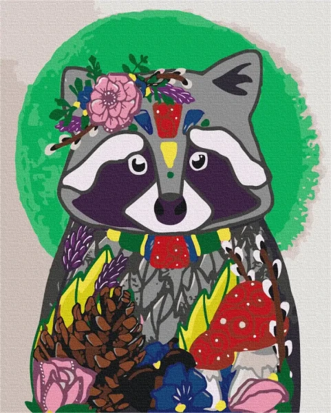 Картина за номерами Єнотик з дарами  Brushme 48x60