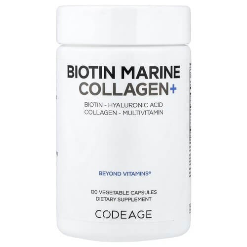 Морський колаген з біотином Codeage (Biotin Marine Collagen+) 120 рослинних капсул