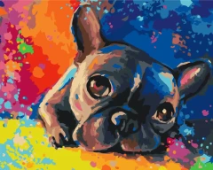 Преміум картина за номерами Кольоровий бульдог Brushme 40x50