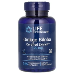 Гінкго Білоба сертифікований екстракт Life Extension (Gingko Biloba) 120 мг 365 капсул