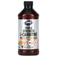 Л-Карнітин рідкий Now Foods (L-Сarnitine) цитрусовий 3000 мг 473 мл рідини