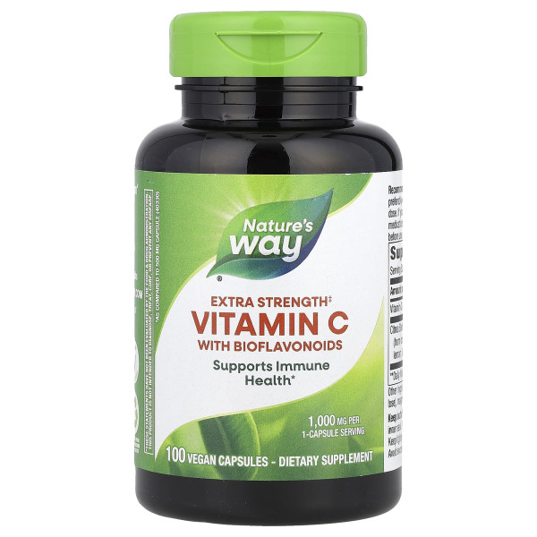 Вітамін C з біофлавоноїдами посиленої дії Nature's Way (Vitamin C with Bioflavonoids) 1000 мг 100 веганських капсул