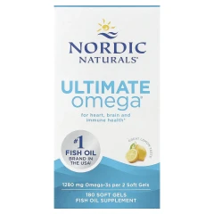 Nordic Naturals, Ultimate Omega®, лимон, 180 капсул (640 мг на капсулу)