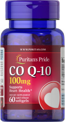 Коензим Q-10, Co Q-10, Puritan's Pride, 100 мг, 60 гелевих капсул швидкого вивільнення