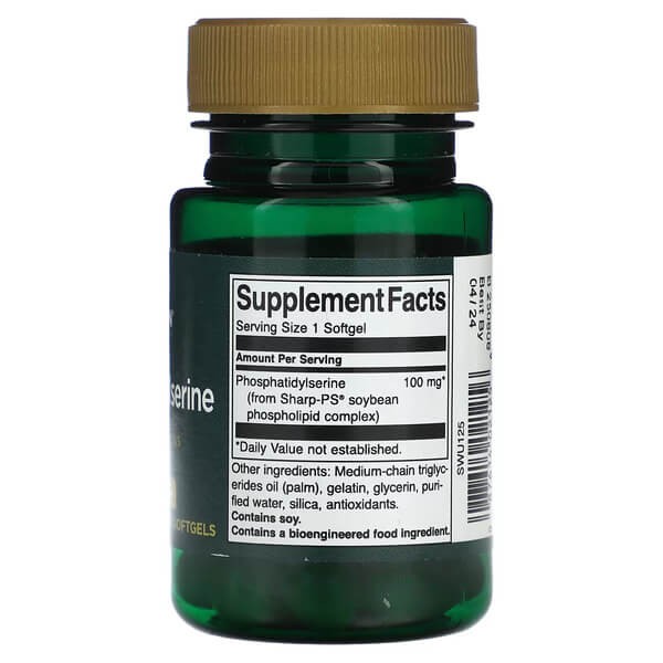 Фосфатидилсерин 100 мг Swanson (Phosphatidylserine) 30 рідких капсул