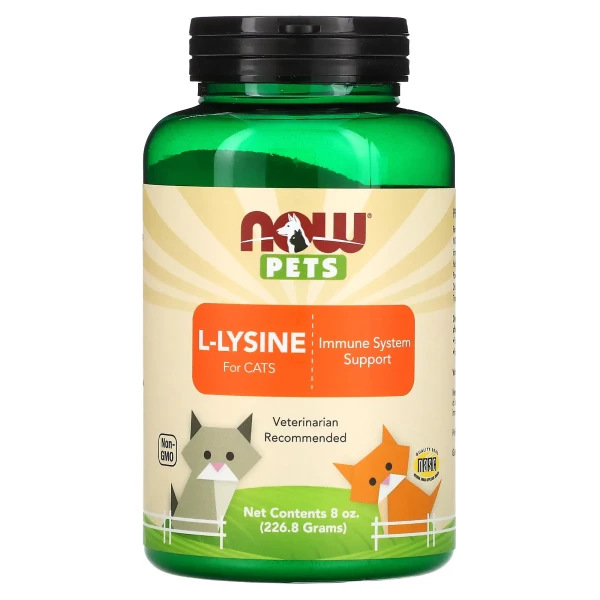 L-лизин для кошек Now Foods (L-lysine for cats) 226.8 г