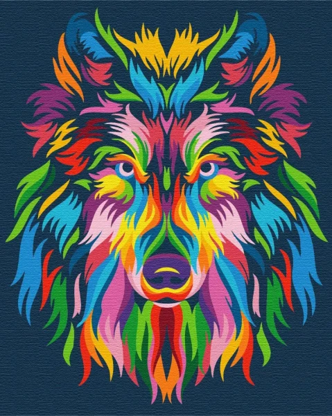 Картина по номерам Радужный волк Brushme 40x50