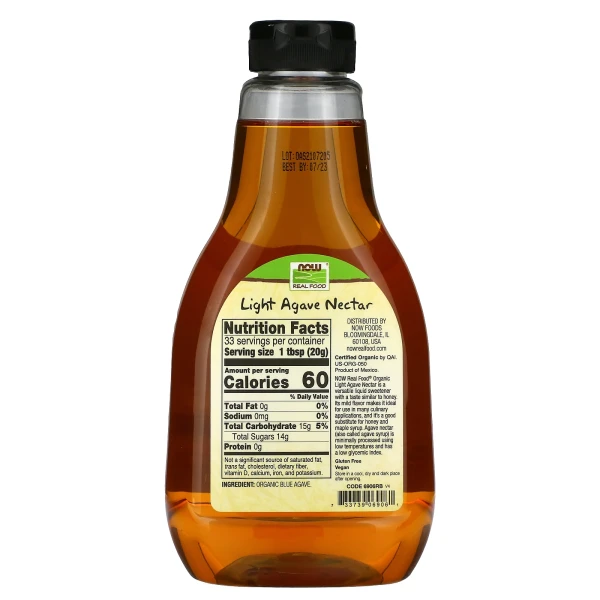 Нектар Агавы светлый Now Foods (Agave Nectar Light) 660 г
