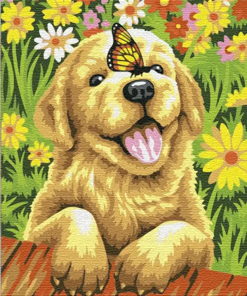 Картина за номерами Радісне цуценя  Brushme 40x50