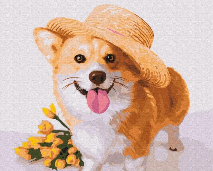 Преміум картина за номерами Собачка джентльмен Brushme 40x50