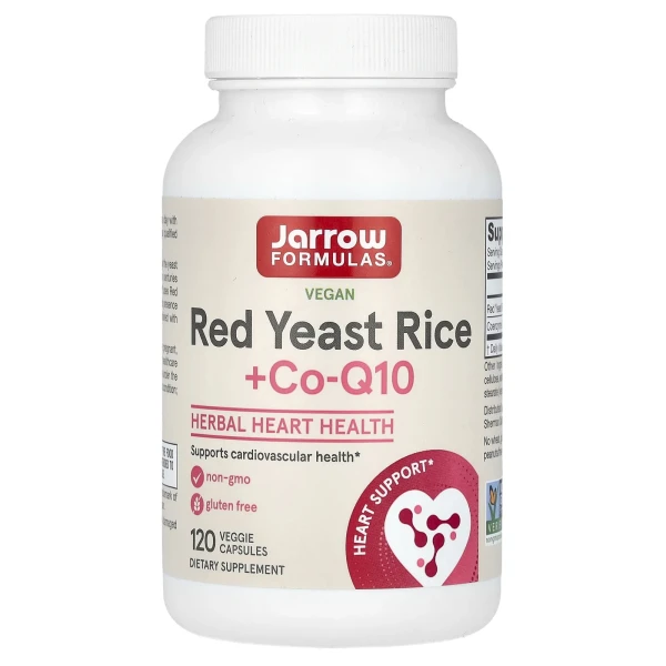 Червоний дріжджовий рис + кофермент Q10 Jarrow Formulas (Red Yeast Rice + CoQ10) 120 капсул