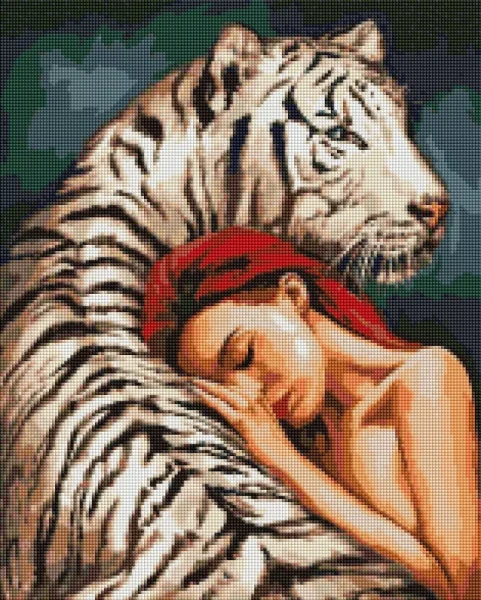 Алмазная мозаика В объятиях хищника 40x50 Brushme