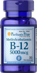 Вітамін В12 (метилкобаламін) Puritan's Pride (Methylcobalamin Vitamin B-12) 5000 мкг 30 мініледенцов