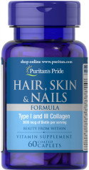 Формула для волосся, шкіри, нігтів, Hair Skin Nails Formula, Puritan's Pride, 60 каплет